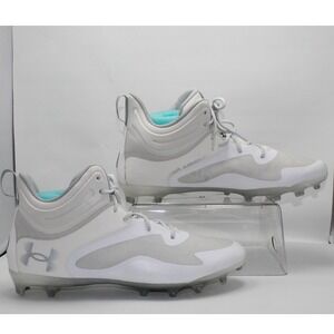 Under Armour Command MC Mid Lacrosse Cleats Size 16 Men's White 3025639-100 NWOB